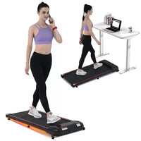 Tapis de marche Whisen pour exercice sous le bureau, tapis de course à domicile avec inclinaison pour petits espaces - Noir
