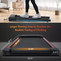 Tapis de marche Whisen pour exercice sous le bureau, tapis de course à domicile avec inclinaison pour petits espaces - Noir