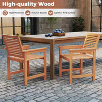 Costway Lot de 2 chaises de terrasse en bois avec dossiers inclinés