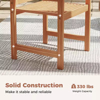 Costway Lot de 2 chaises de terrasse en bois avec dossiers inclinés
