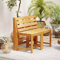 Banc de jardin Costway 3-en-1 en bois d'acacia avec assise à lattes