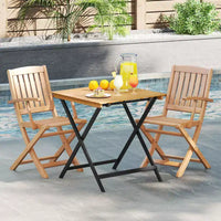 Table pliante Costway 28" pour terrasse avec plateau à lattes, table de bistrot portable