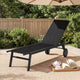 Costway Chaise longue de patio lot de 1/2 avec roues, dossier réglable 6 positions, assise respirante, noir/brun/gris