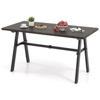 Costway Table à manger de patio rectangulaire antirouille 59 x 29,5 avec trou pour parasol 1,93