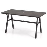 Costway Table à manger de patio rectangulaire antirouille 59 x 29,5 avec trou pour parasol 1,93
