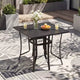 Costway Table de Patio 76 x 36/37 x 37 pour 8/4 Personnes, Table à Manger d'Extérieur en Métal avec Trou de Parasol pour Porche