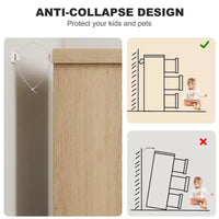 Commode COZONY 46.8'' de large 7 tiroirs, coffre de rangement en chêne naturel avec poignées encastrées