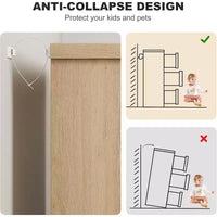 Commode COZONY 46.8'' de large 7 tiroirs, coffre de rangement en chêne naturel avec poignées encastrées