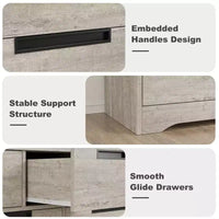 Commode COZONY 46.8'' de large 7 tiroirs, coffre de rangement en chêne naturel avec poignées encastrées