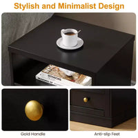 Table de chevet moderne avec porte et étagère ouverte
