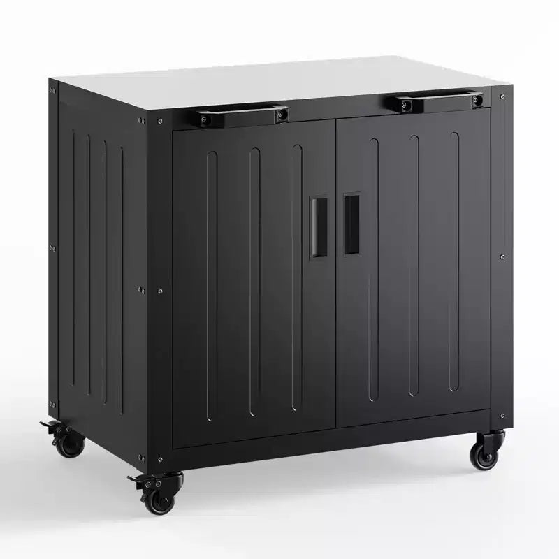 Chariot de barbecue extérieur modulaire avec meuble de rangement - plateau en acier inoxydable - bar îlot de cuisine pour pelouse et jardin - accessoire de barbecue durable