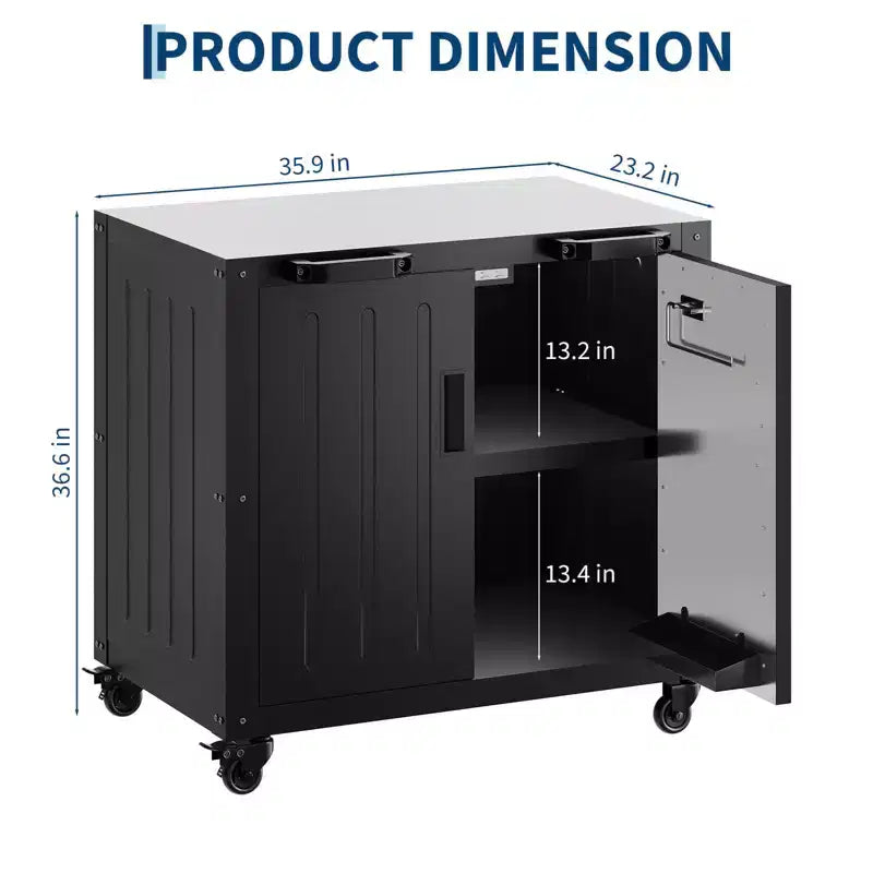 Chariot de barbecue extérieur modulaire avec meuble de rangement - plateau en acier inoxydable - bar îlot de cuisine pour pelouse et jardin - accessoire de barbecue durable