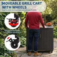 Chariot de barbecue extérieur modulaire avec meuble de rangement - plateau en acier inoxydable - bar îlot de cuisine pour pelouse et jardin - accessoire de barbecue durable