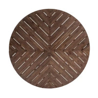 Whisen Table à manger de patio ronde extérieure 59 avec trou pour parasol, bois d'acacia, plateau ajouré assemblé, pieds robustes