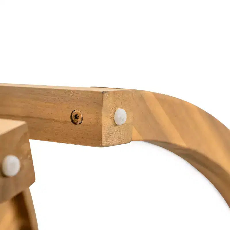 Whisen Table à manger de patio ronde extérieure 59 avec trou pour parasol, bois d'acacia, plateau ajouré assemblé, pieds robustes