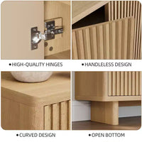 Meuble à chaussures 46 po avec porte cannelée, rangement 5 niveaux avec 4 étagères réglables, organisateur à chaussures rustique pour entrée, couloir, salon