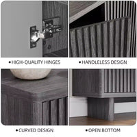 Meuble à chaussures 46 po avec porte cannelée, rangement 5 niveaux avec 4 étagères réglables, organisateur à chaussures rustique pour entrée, couloir, salon
