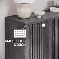 Meuble à chaussures 46 po avec porte cannelée, rangement 5 niveaux avec 4 étagères réglables, organisateur à chaussures rustique pour entrée, couloir, salon