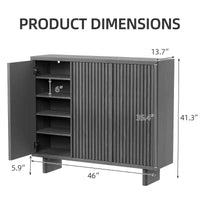 Meuble à chaussures 46 po avec porte cannelée, rangement 5 niveaux avec 4 étagères réglables, organisateur à chaussures rustique pour entrée, couloir, salon