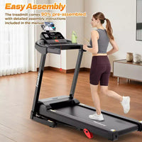 Tapis roulant 3.55HP en liquidation avec inclinaison de 10%, capacité de 320lb, pliable, tapis de course domestique 7.5MPH, 71 programmes intelligents, contrôle par APP, pour la course et la marche, avec genouillères gratuites
