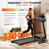 Tapis roulant 3.55HP en liquidation avec inclinaison de 10%, capacité de 320lb, pliable, tapis de course domestique 7.5MPH, 71 programmes intelligents, contrôle par APP, pour la course et la marche, avec genouillères gratuites