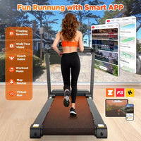 Tapis roulant 3.55HP en liquidation avec inclinaison de 10%, capacité de 320lb, pliable, tapis de course domestique 7.5MPH, 71 programmes intelligents, contrôle par APP, pour la course et la marche, avec genouillères gratuites