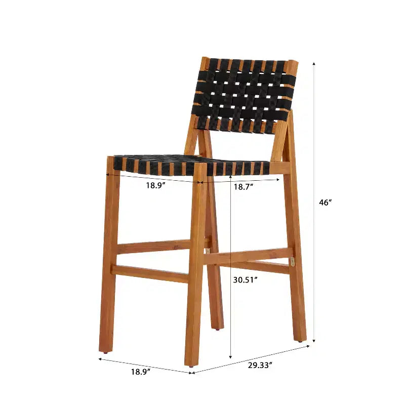 Christopher Knight Home Elara Tabourets de bar de style ferme en bois d'acacia et corde tressee pour patio (lot de 2)