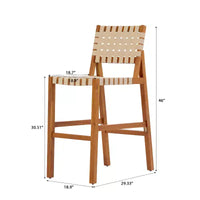 Christopher Knight Home Elara Tabourets de bar de style ferme en bois d'acacia et corde tressee pour patio (lot de 2)