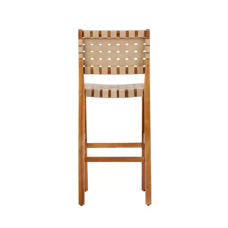 Christopher Knight Home Elara Tabourets de bar de style ferme en bois d'acacia et corde tressee pour patio (lot de 2)