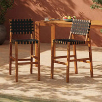 Christopher Knight Home Elara Tabourets de bar de style ferme en bois d'acacia et corde tressee pour patio (lot de 2)