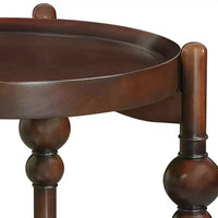 Table d'appoint ronde classique en bois massif GDFStudio Violet avec étagère inférieure