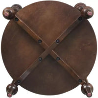 Table d'appoint ronde classique en bois massif GDFStudio Violet avec étagère inférieure