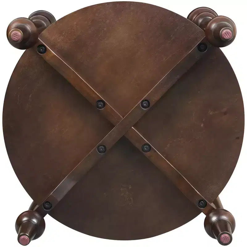 Table d'appoint ronde classique en bois massif GDFStudio Violet avec étagère inférieure