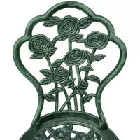 vidaXL Ensemble bistro de terrasse 3 pièces, table et chaise de jardin extérieur en aluminium moulé - Vert
