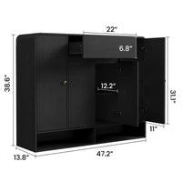 Meuble à chaussures 47,2 po avec 4 portes et 1 tiroir, organisateur d'entrée grande capacité à coins arrondis, meuble à chaussures étroit pour couloir, salon