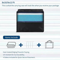Tapis d'extérieur réversible en plastique étanche 8x10, à rayures colorées, pliable pour patio, camping-car, terrasse, pique-nique, véranda, caravane, balcon, bleu