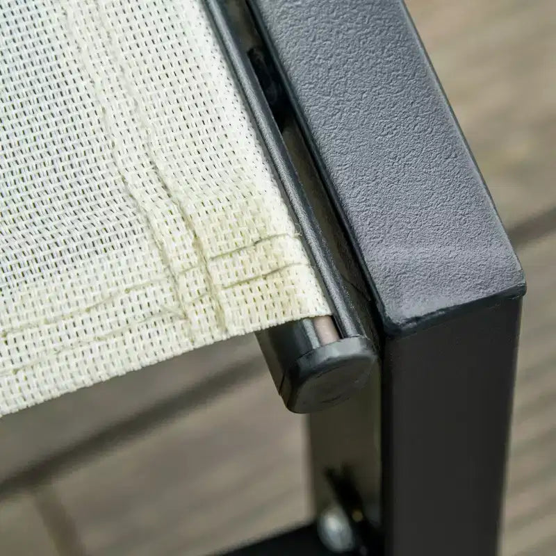 Chaise longue extérieure, transat de patio avec dossier inclinable 5 positions et 2 roues