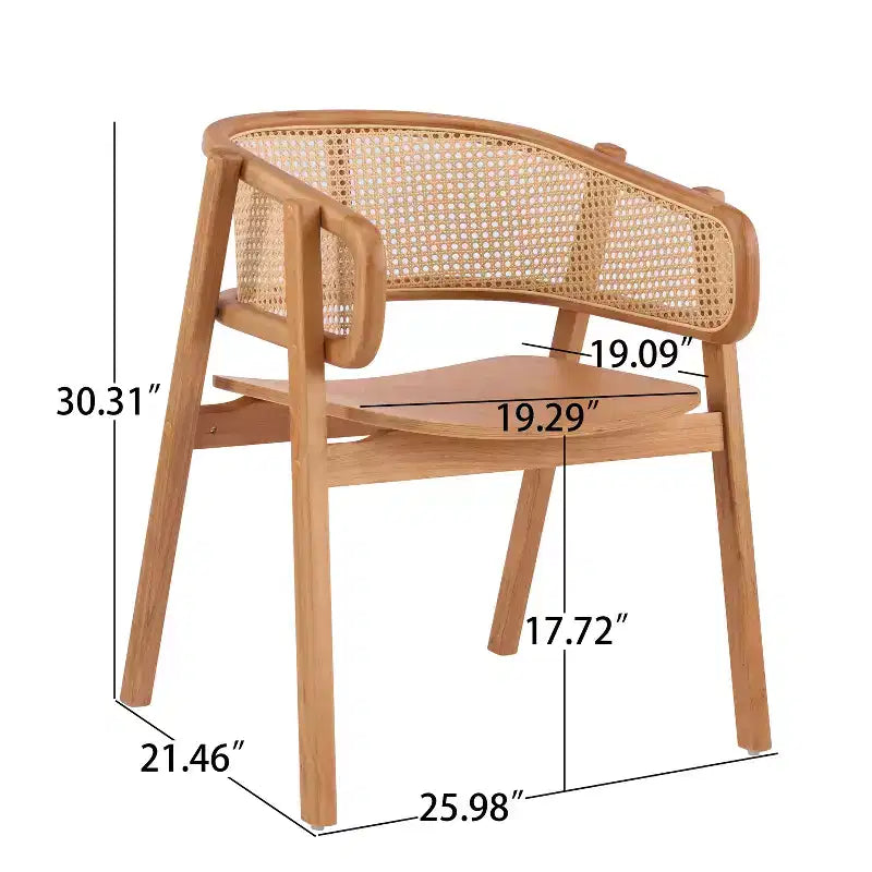 Chaises de salle à manger en rotin style ferme Christopher Knight Home Stellan en hévéa à dossier incurvé