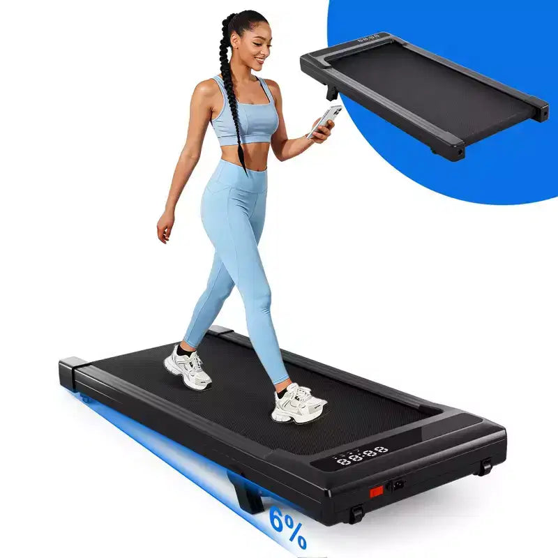 Tapis de course Superun Walking Pad avec inclinaison manuelle de 6 %, vitesse de 0,96 à 6,1 km/h, 2,5 CV, capacité de 136 kg