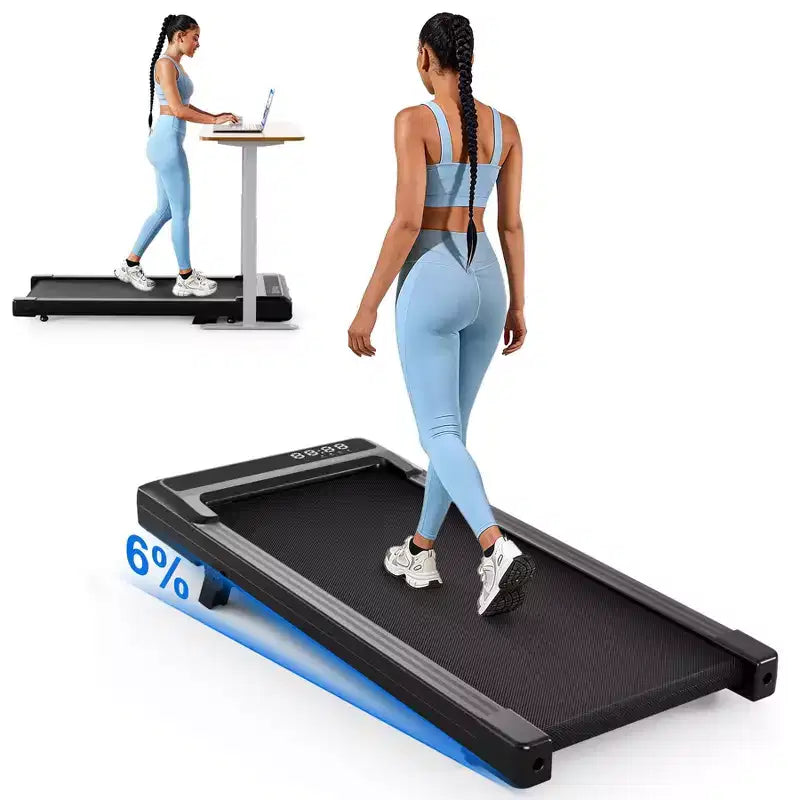 Tapis de course Superun Walking Pad avec inclinaison manuelle de 6 %, vitesse de 0,96 à 6,1 km/h, 2,5 CV, capacité de 136 kg