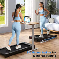 Tapis de course Superun Walking Pad avec inclinaison manuelle de 6 %, vitesse de 0,96 à 6,1 km/h, 2,5 CV, capacité de 136 kg