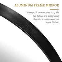 Miroir mural rond 24 à cadre en aluminium, miroir de salle de bain mural HD incassable sans distorsion en verre, miroir de courtoisie pour salon, entrée, chambre