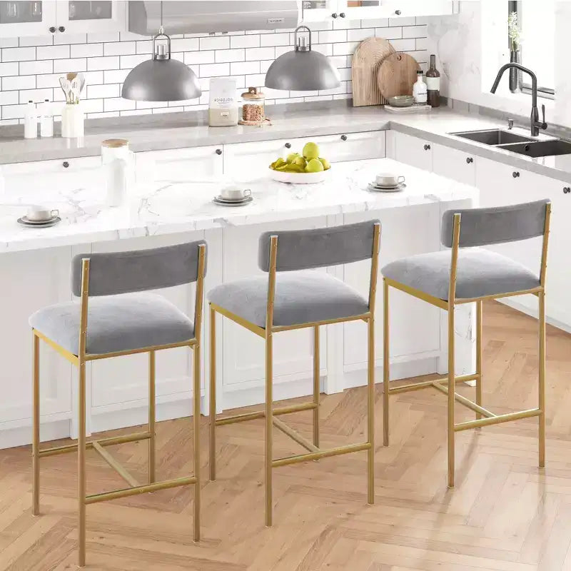 Tabourets de bar hauteur comptoir Acekool 25,5 po, lot de 4, chaises de cuisine rembourrées avec repose-pied pour îlot