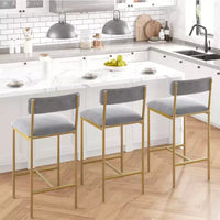 Tabourets de bar hauteur comptoir Acekool 25,5 po, lot de 4, chaises de cuisine rembourrées avec repose-pied pour îlot