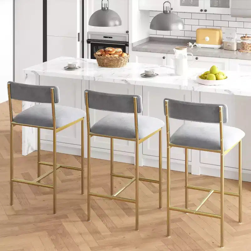 Tabourets de bar hauteur comptoir Acekool 25,5 po, lot de 4, chaises de cuisine rembourrées avec repose-pied pour îlot