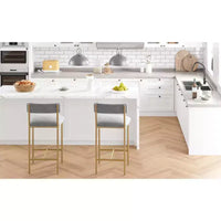 Tabourets de bar hauteur comptoir Acekool 25,5 po, lot de 4, chaises de cuisine rembourrées avec repose-pied pour îlot