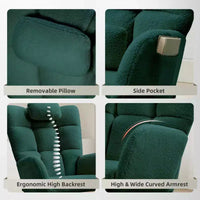 Fauteuil à Bascule de Crèche, Glider Confortable avec Dossier Haut, Siège Rembourré, Fauteuil d'Appoint Vert pour Salon, Chambre
