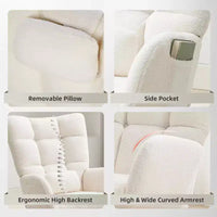 Fauteuil à Bascule de Crèche, Glider Confortable avec Dossier Haut, Siège Rembourré, Fauteuil d'Appoint Vert pour Salon, Chambre