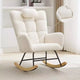 Nursery Rocking Chair, Comfort Glider with High Backrest, Padded Seat, Green Accent Chair for Living Room, Bedroom