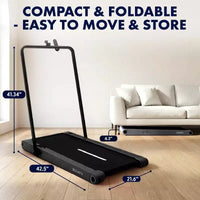 Tapis de marche 2-en-1 Squatz avec plaques vibrantes et guidon – Tapis roulant compact – Noir